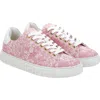 Versace Barocco Jacquard Greca Low Top Sneaker In Pink