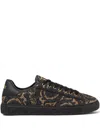Versace Barocco-jacquard Greca Sneakers In Black