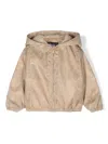 Versace Barocco-jacquard Hooded Jacket In Neutrals