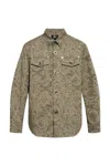 Versace Barocco Jacquard Long-sleeved Overshirt In Grey