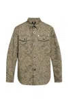 Versace Barocco Jacquard Long-sleeved Overshirt In Grey