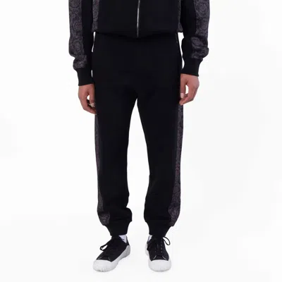 Versace Barocco Jacquard Lurex Sweatpants In Black