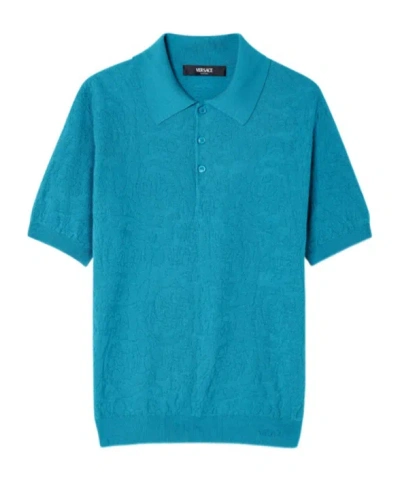 Versace Short-sleeved Knitted Polo Shirt