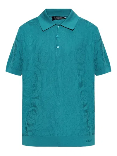 Versace Barocco-jacquard Polo Shirt