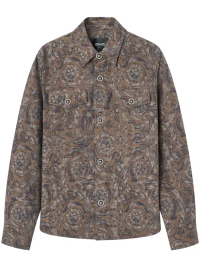 Versace Barocco Jacquard Overshirt In Print