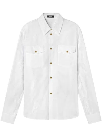 Versace Barocco Jacquard Shirt In White