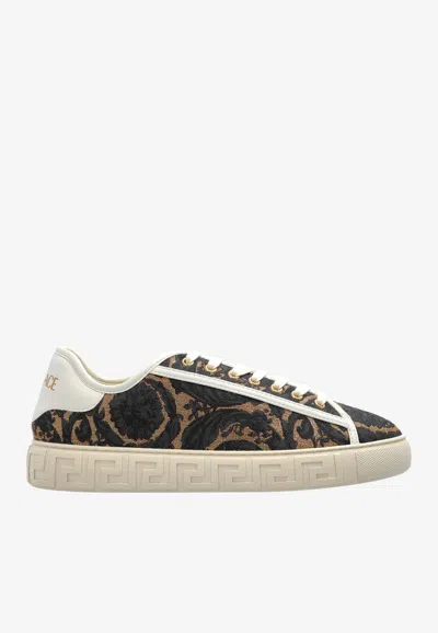 Versace Barocco Jacquard Sneakers In Multi