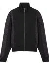Versace Barocco Jacquard Lurex Zip Sweatshirt In Black