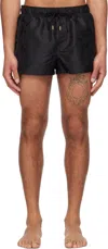 Versace Waistband Elastic Swim Shorts With Button Detail In Multicolor
