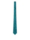 Versace Barocco Jacquard Silk Tie In Blue