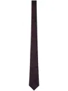 Versace Barocco-jacquard Tie In Burgundy