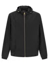 Versace Black Barocco Jacquard Windbreaker Jacket In Black