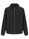 Versace Black Barocco Jacquard Windbreaker Jacket In Black