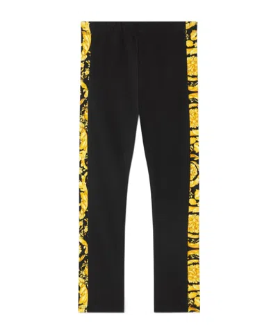 Versace Barocco Kids Leggings In Black
