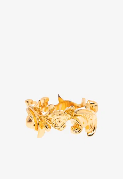 Versace Barocco Leaf Brass Ring