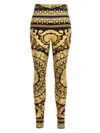 Versace High-waisted Stretch Leggings With Barocco Print In Multi