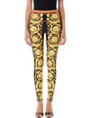 Versace Barocco Print Leggings In Gold