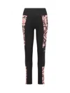 Versace Barocco-print Leggings In Rosa-nero