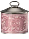 Versace Barocco Logo-print Candle In Pink