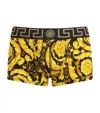 Versace Baroque-print Cotton Boxer Briefs In Black