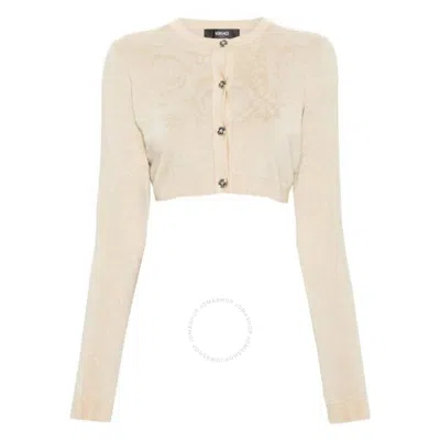 VERSACE VERSACE BAROCCO LUREX CROPPED CARDIGAN