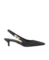 Versace Embellished Patent-leather Slingback Pumps In Black