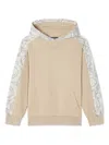 Versace Barocco Baby Paneled Hoodie In Neutrals