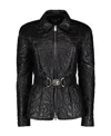 Versace Barocco-motif Quilted Bomber Jacket In Black