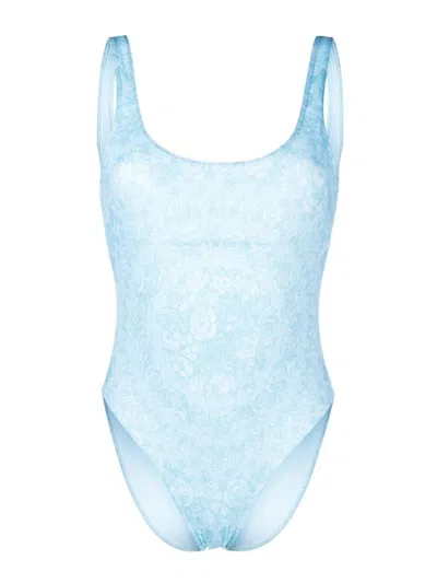 Versace Barocco One-piece In Blue