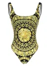 Versace Barocco Classico One Piece Swimsuit In Multicolor