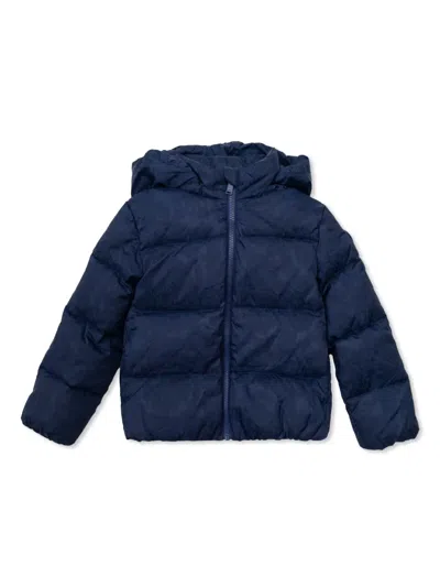 Versace Babies' Barocco Padded Jacket In Blue