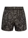 Versace Barocco Pajama Shorts In Black