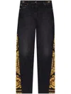 Versace Barocco Boyfriend Jeans In Black