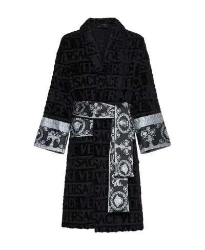 Versace Black 'i Heart Baroque' Bathrobe