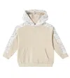 Versace Barocco Baby Paneled Hoodie In Beige