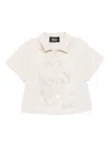 Versace Barocco Paneled Shirt In White