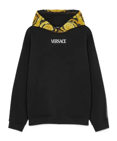 VERSACE VERSACE BAROCCO PANELLED DROP-SHOULDER HOODIE