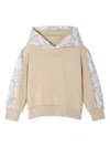 Versace Barocco Baby Paneled Hoodie In Neutrals