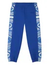 Versace Barocco-panelled Track Pants In Blue