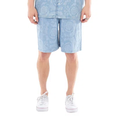 Versace Barocco Pattern Chambray Shorts