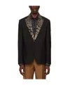 Versace Barocco-pattern Stud-embellished Blazer In Black