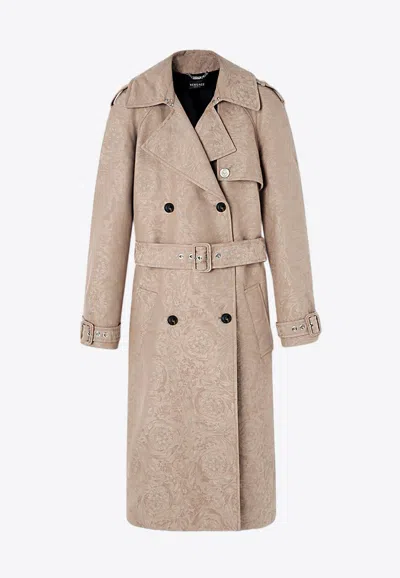 VERSACE BAROCCO PATTERN TRENCH COAT