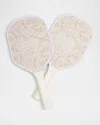 Versace Barocco Pickle Ball Rackets, Set Of 2 In Beige And Bone