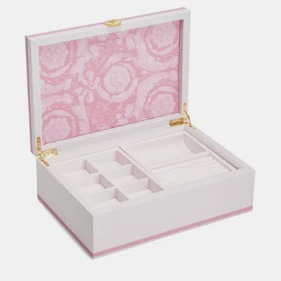 Pre-owned Versace Barocco Pink Wood Jewelry Box