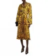 Versace Barocco Pleated Midi Skirt In Yellow In Yellow