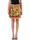 Versace Mini Jupe Plissée Barocco In Multi