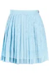 Versace Blue Barocco Miniskirt In Multicolor