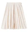Versace Barocco Pleated Twill Skirt In Neutral