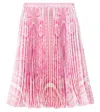 Versace Barocco Plissé Skirt In Pink