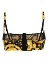 Versace Barocco-print Balconette Bra In Black